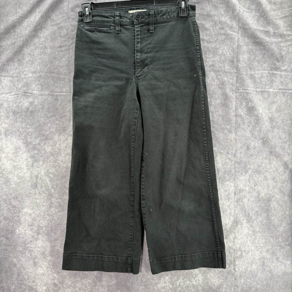 Madewell Jeans Womens 27 Emmett Wide Leg Crop Black Canvas